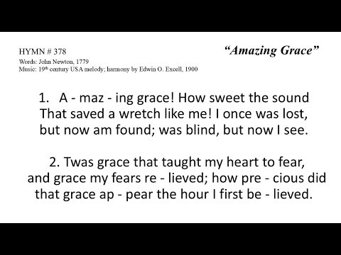 "Amazing Grace" UMH 378 Live Congregation Hymn Sing (Lyrics) Piano