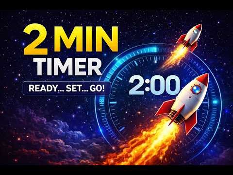 2 Minute Timer 🚀 Rocket Countdown | Classroom, Focus Reset, ADHD Timer