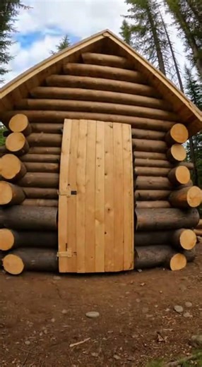Crazy log cabin build timelapse 🪵🪚