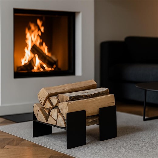 Modern Steel Firewood Rack: Indoor/outdoor Log Holder - Set of 2 - Etsy Australia