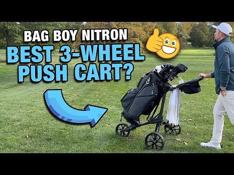 Bag Boy Nitron Push Cart Review: On-Course Test of the 3-Wheel Auto-Open Golf Cart!