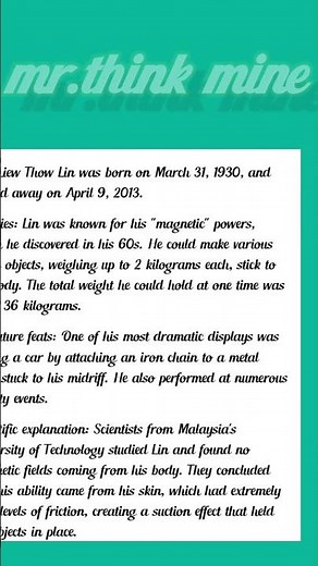 magnetic man #facts #amazingfacts