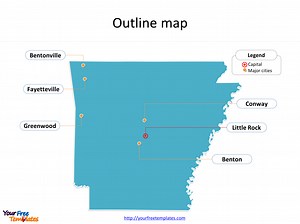 Arkansas Map free templates - Free PowerPoint Template