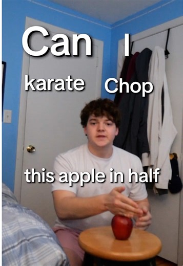 Attempting to karate chop an apple in half. #karate #challenge #thedylan27