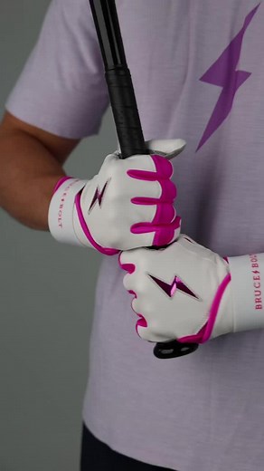 Pink Chrome Baseball & Softball Batting Gloves by Bruce Bolt