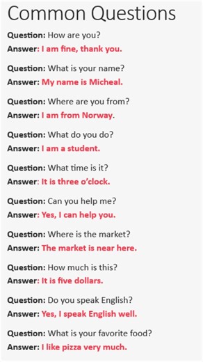 10 Most Common English Questions and Answers | Daily English Practice #shorts #learnenglishfast