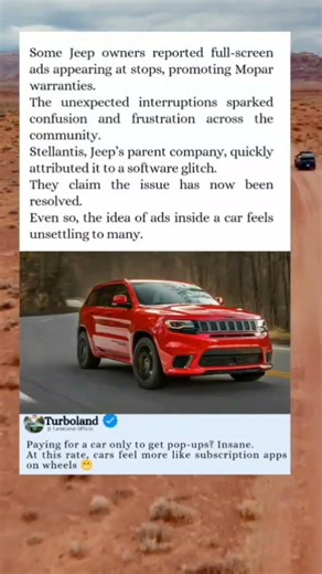 Jeep Drivers See Pop-Up Ads—When Cars Become Screens on Wheels