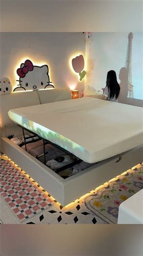 My Cozy Hello Kitty Bedroom Reset 🎀🌙 #bed #homedecor