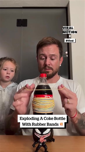Exploding A Coke Bottle With Rubber Bands 😱 | Viral Motion