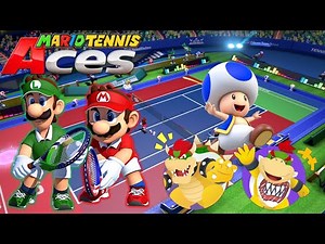 Mario Tennis Aces - Luigi & Mario vs Bowser & Bowser Jr - Marina Stadium (Night)