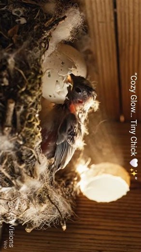 “Chickadee Chick Sliding From Soft Eggshell 🤍 | Cinematic Cozy Birdhouse Hatching #Shorts”