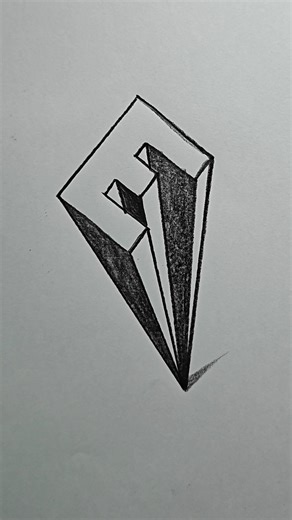 3d letter drawing art easy #shorts