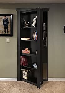 MURPHY DOOR® - Secret Bookcase Hidden Door, 36" x 80", Flush Mount, Assembled, Paint Grade (MDF), Black Finish - Amazon.com