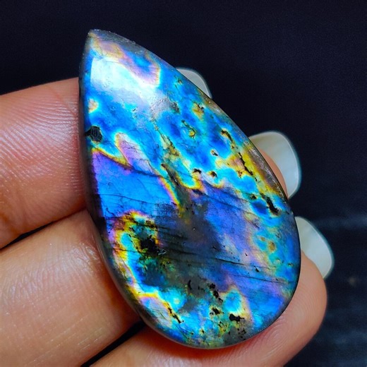 Natural Multi Spectrolite Labradorite Prism Glow Gem -pear, Color Depth Stone for Jewelry Making(36x20x6) - Etsy