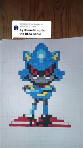 Finished this Metal Sonic pixel art ⚡🤖Who else loves pixel art? 💙#MetalSonic #PixelArt #GamingArt