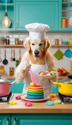 cute dog making cake🥰