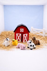 Large 3D Printed Barn Playset With Farm Animals Montessori Pretend Play Toy for Kids - Etsy