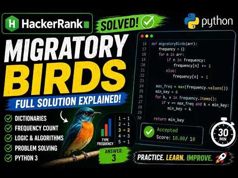 HackerRank Python 🐍 | Migratory Birds Challenge: Solving a Frequency Problem with Dictionaries
