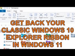 How to Restore the Classic Windows 10 Ribbon in Explorer in Windows 11
