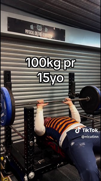 100kg Bench Press World Record Attempt at 15