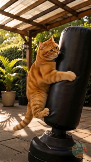 Gino's New Hobby: Cat Boxing! 🐾💥