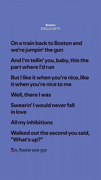 Boston - STELLA LEFTY (Lyrics)