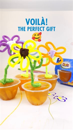 The sweetest gesture is one you can eat, too 💐🧡 This easy Spring craft transforms your pack of Dole® Mandarin Oranges in Orange Flavored Gel to adorable “terracotta” pots in bloom. P.S. Don’t forget to add a spoon for snacking 🥰 | Dole Packaged Foods