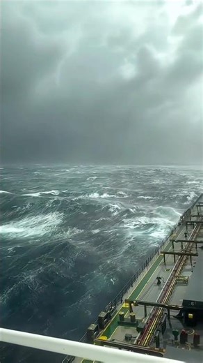 🚢 Ship Sailing in Heavy Rough Sea Storm Big Waves Wind 🌊💨 #shorts #ship #roughsea #storm #trends