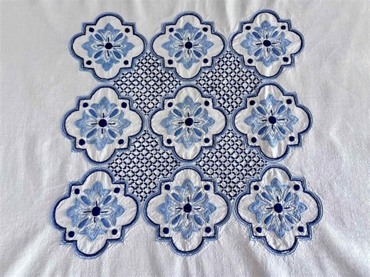 A Vintage French Hand Embroidered Linen Tablecloth 81 X 80 Cm - Etsy