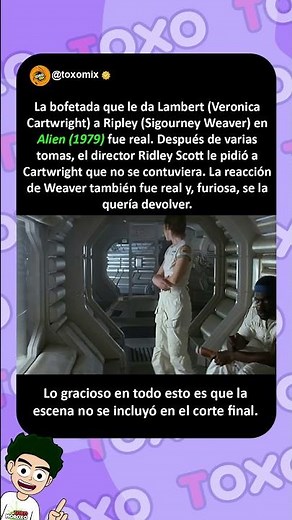 La bofetada que le da Lambert a Ripley en Alien (1979) fue real. #curiosidades