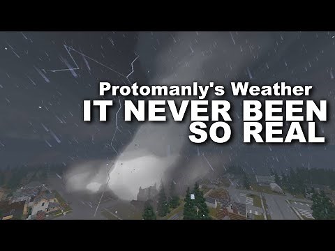 Testing The NEW Minecraft Tornado mod on Town! | ProtoManly's Weather