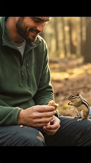 Wild Chipmunk Joins My Breakfast! 🐿️✨ #shorts #heartwarming #wildlife #touchingmoment