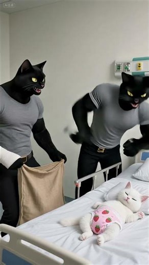 Pink Cat's Crazy Day: Hospital, Circus, & Missing Mom?! #shorts