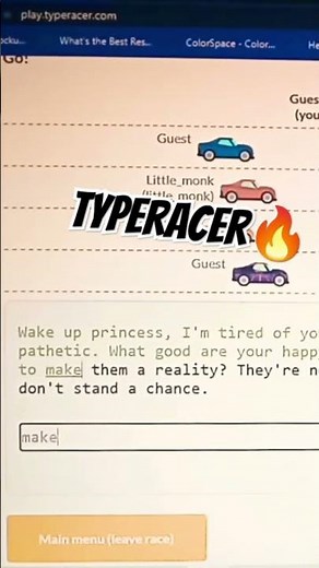 Typeracer Typing Practice 🔥 #typeracer #typing #typingspeed