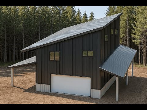 Amazing 24x30 Single-Slope Garage Apartment Kit [Double Lean-To]