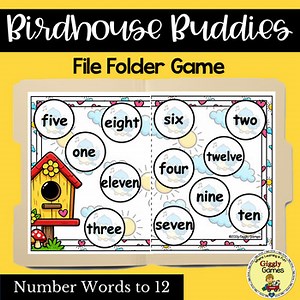 Kindergarten Math File Folder Game Birdhouse Buddies Reusable Early Math Center