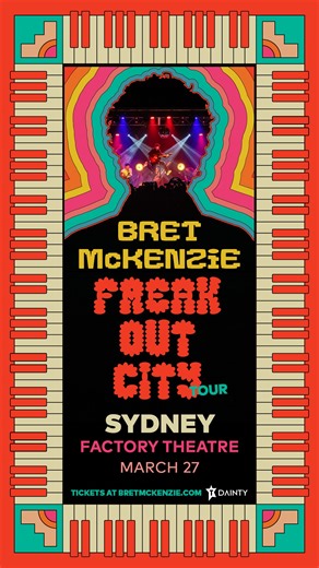 ON SALE NOW - BRET MCKENZIE 🙌 Celebrated for his singular blend of music, humour and storytelling, Bret McKenzie – best known as one half of Flight of the Conchords – has built an exceptional international career writing unforgettable songs for film, television and some of the world’s most iconic performers. Don't miss Bret and his band, bringing their signature variety-style show Down Under, in support of his new critically-acclaimed album Freak Out City. 📅 Fri 27 Mar 🎫 On Sale Now @ https:/