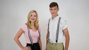 1 Inch Wide Striped Drop Clip Suspenders (Y-Back)