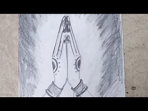 Easy folded Hand drawing / namaste hand