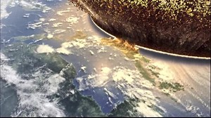 Animación de explosión que destruye el planeta tierra