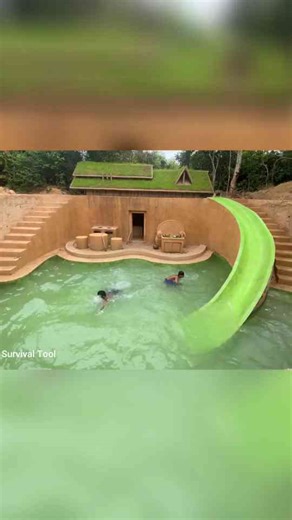 Secret Underground Pool: Slide into Paradise!