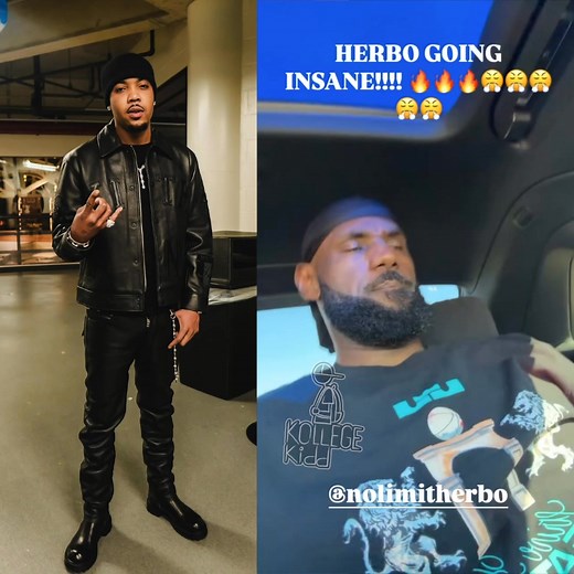 #LeBronJames in traffic vibing to #GHerbo's "Lil Herb" album 🔥🔥 Watch full video here: https://www.instagram.com/p/DRiDuQzj63j | Kollege Kidd