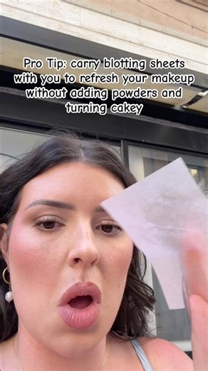 Pro Tip: carry blotting sheets to refresh your makeup without adding powders and turning cakey