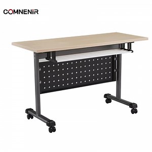 [Hot Item] Flip Top Movable Foldable Student School Room Computer Desk with Wheel Training Meeting Adjustable Conference Study Office Table