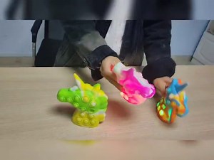 1ABC 3D Unicorn Pop Its LED Light Up Popper for Stress and Anxiety Relieve for Kids and Adults. Therapy Fidget Toy for ADHD and Autistic Kids (Orange and Blue)