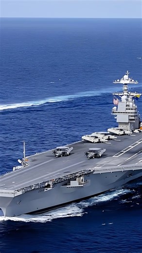 USS Gerald R. Ford — The $13 Billion Nuclear Supercarrier That Redefines Naval Dominance USS Gerald R. Ford (CVN-78) is the world's largest and most advanced aircraft carrier, measuring 332.85 meters long and powered by next-generation nuclear power. Capable of carrying up to 90 modern fighter aircraft and a crew of over 4,500 personnel, this supercarrier is a symbol of the United States Navy's global power projection at sea. #GeraldRFord #Supercarrier #NavalPower #NuclearPowered #CarrierStrikeG