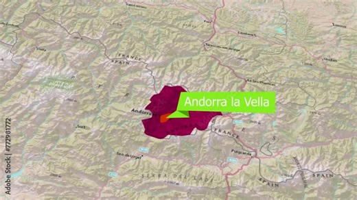 map of Andorra la Vella, the capital of Andorra.Zooming In: Exploring the Details of the Andorra la Vella Map