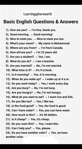 Basic English Questions & Answers | Daily English Practice for Beginners 🔥