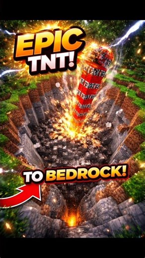 TNT Blast From Surface to Bedrock 😱💥 | INSANE EXPLOSION! #minecraft #shorts