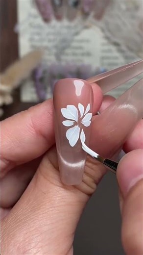 White Flower Nail Art Design Tutorial 🌸
